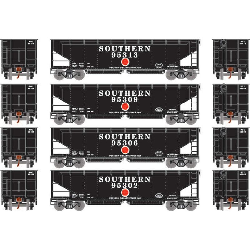 HO RTR 40' Offset Ballast Hopper with Load, SOU #1 (4)