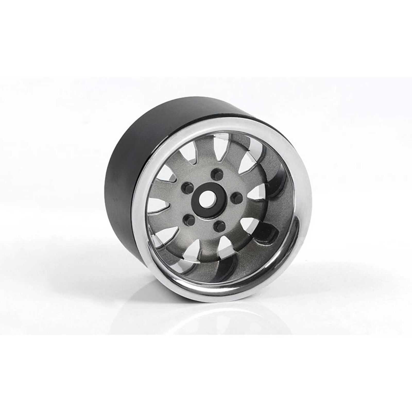 1.9" 5 Lug Steel Wheels with Beauty Ring (Silver)