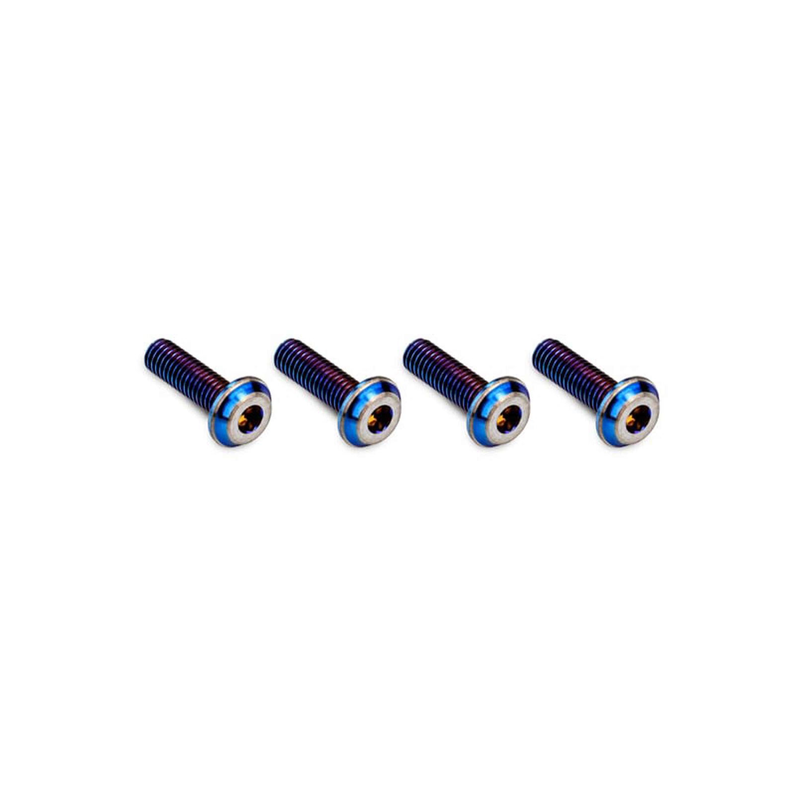 3x10mm Top Hat Titanium Screw, Burnt blue (4)