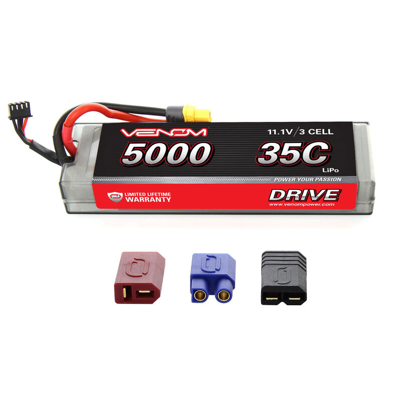 11.1V 5000mAh 3S 35C DRIVE Hardcase LiPo Battery: UNI 2.0 Plug 162mm