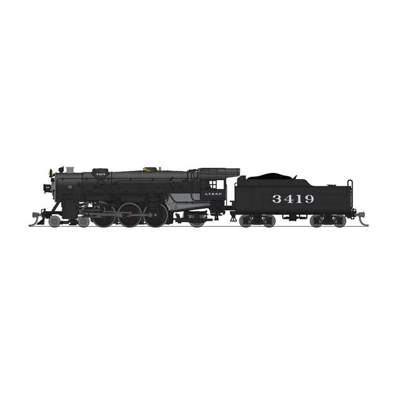 N Heavy Pacific 4-6-2 Steam Locomotive, ATSF 3419, with Paragon4