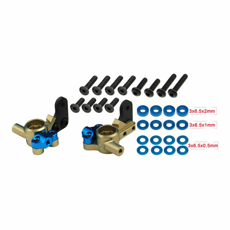 4mm Aluminum Adjustable KPI Steering Block Set, 1/10 Team Associated RC10B7/ RC10B7D