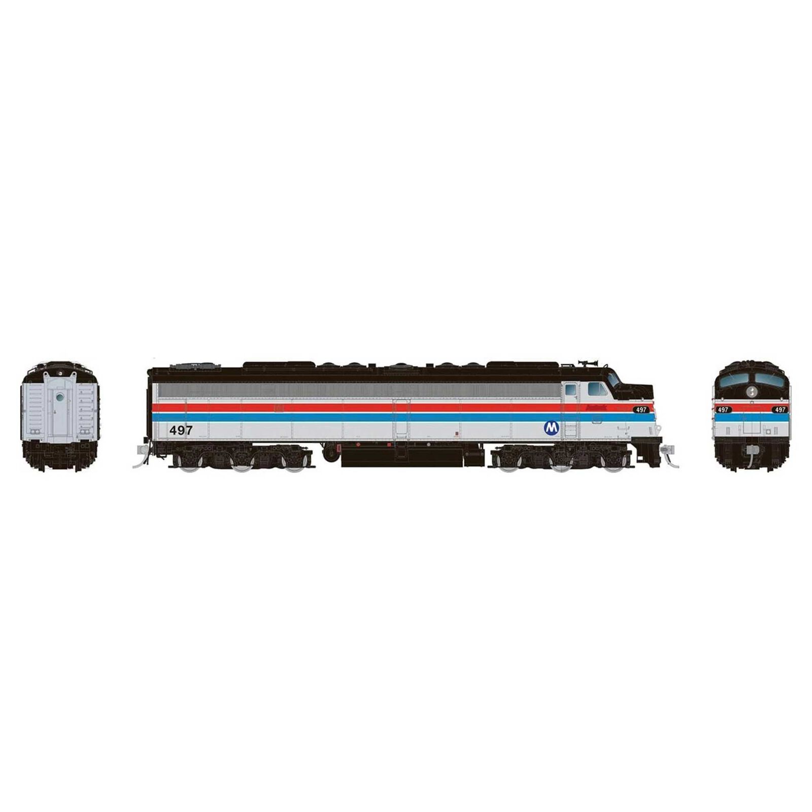 HO EMD E8A Locomotive with HEP, with DCC & Sound, MTNTH #497