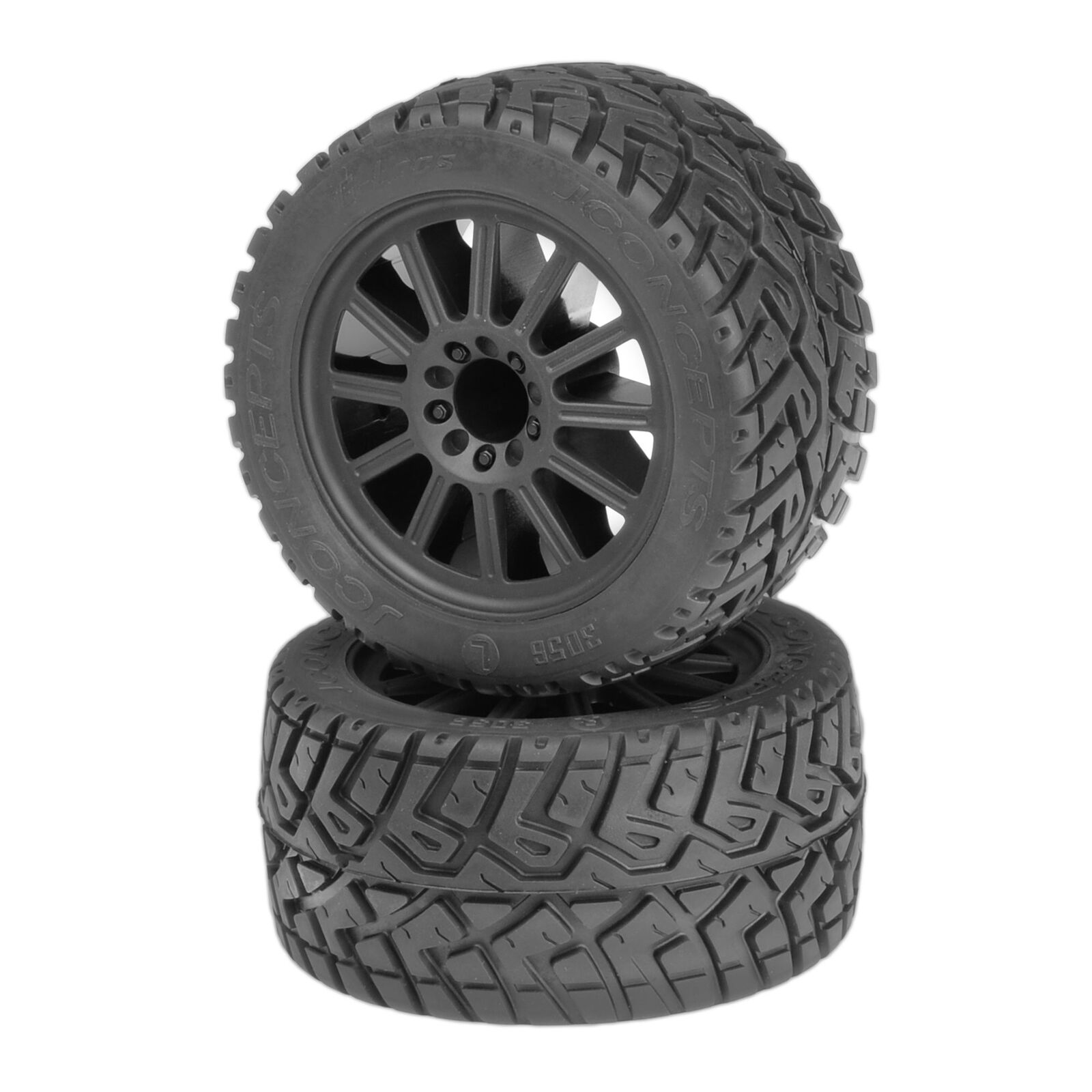 1/10 G-Locs 2.8” Rear Pre-Mounted Monster Truck Tires, Yellow Compound (2): TRA 2WD Stampede/ 2WD Rustler