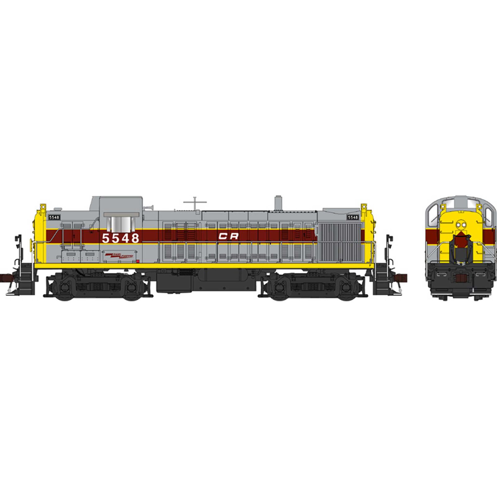 HO RS-3 Locomotive with DCC & Sound, CR ex EL with Large Louvers #5545