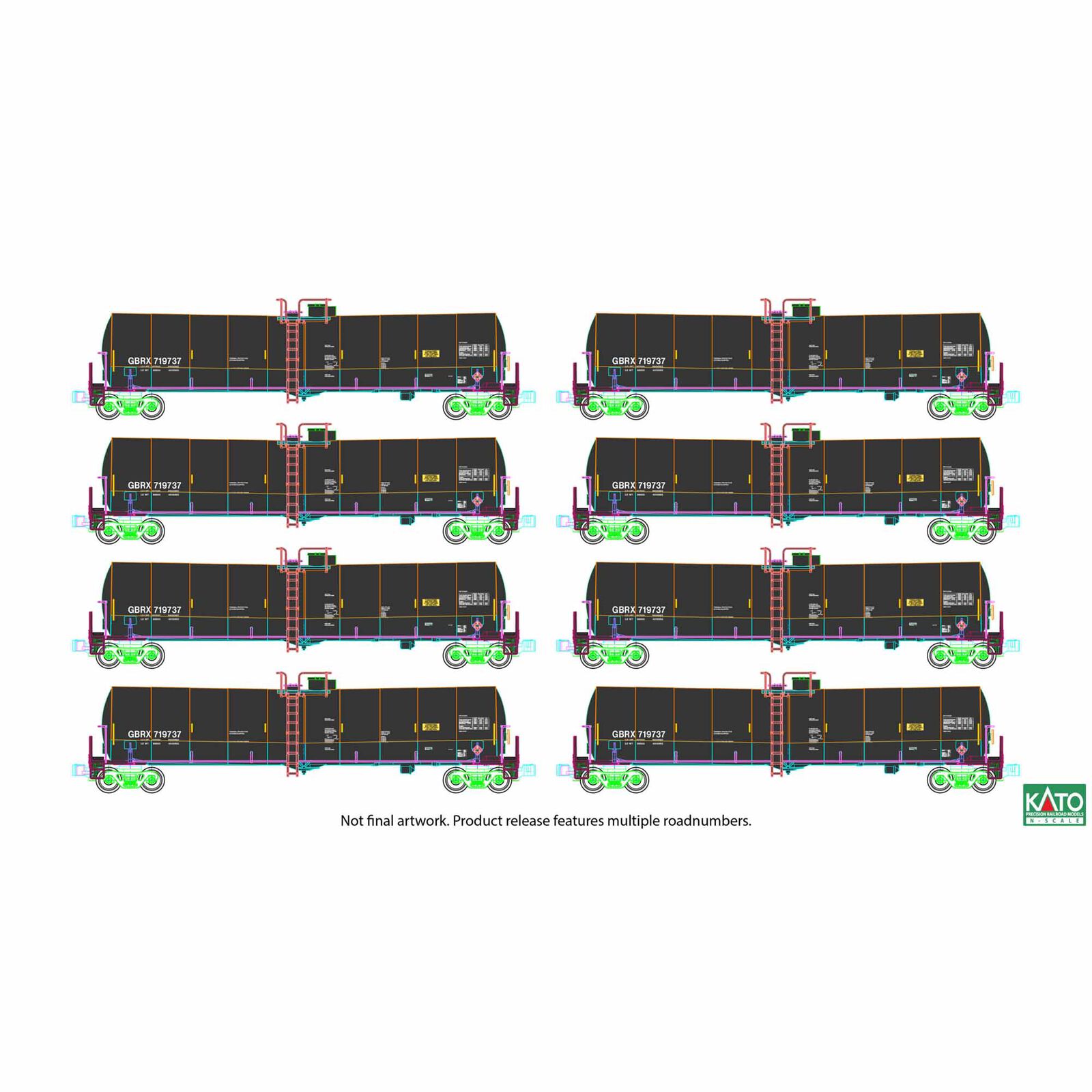 Greenbrier Tank Car 8 Car Set, GBRX  Set B