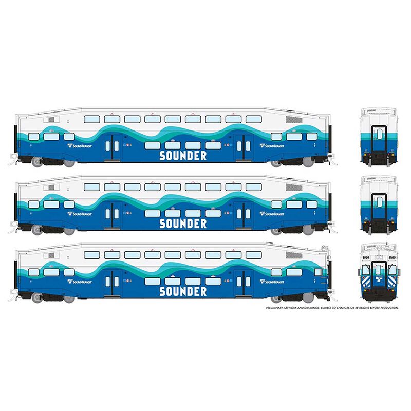 HO BiLevel Commuter Car Sounder Set #2