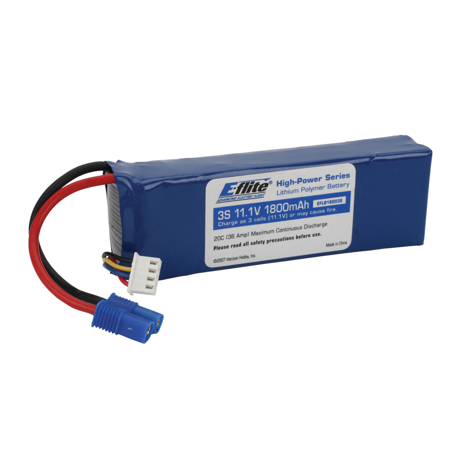 11.1V 1800mAh 3S 20C LiPo Battery: EC3