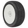 1/8 2AB Ultra Soft Pre-Mounted Tires, White EVO Wheels (2): Buggy