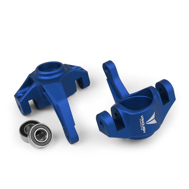 EXO Steering Knuckles Blue Anodized: Axial Yeti