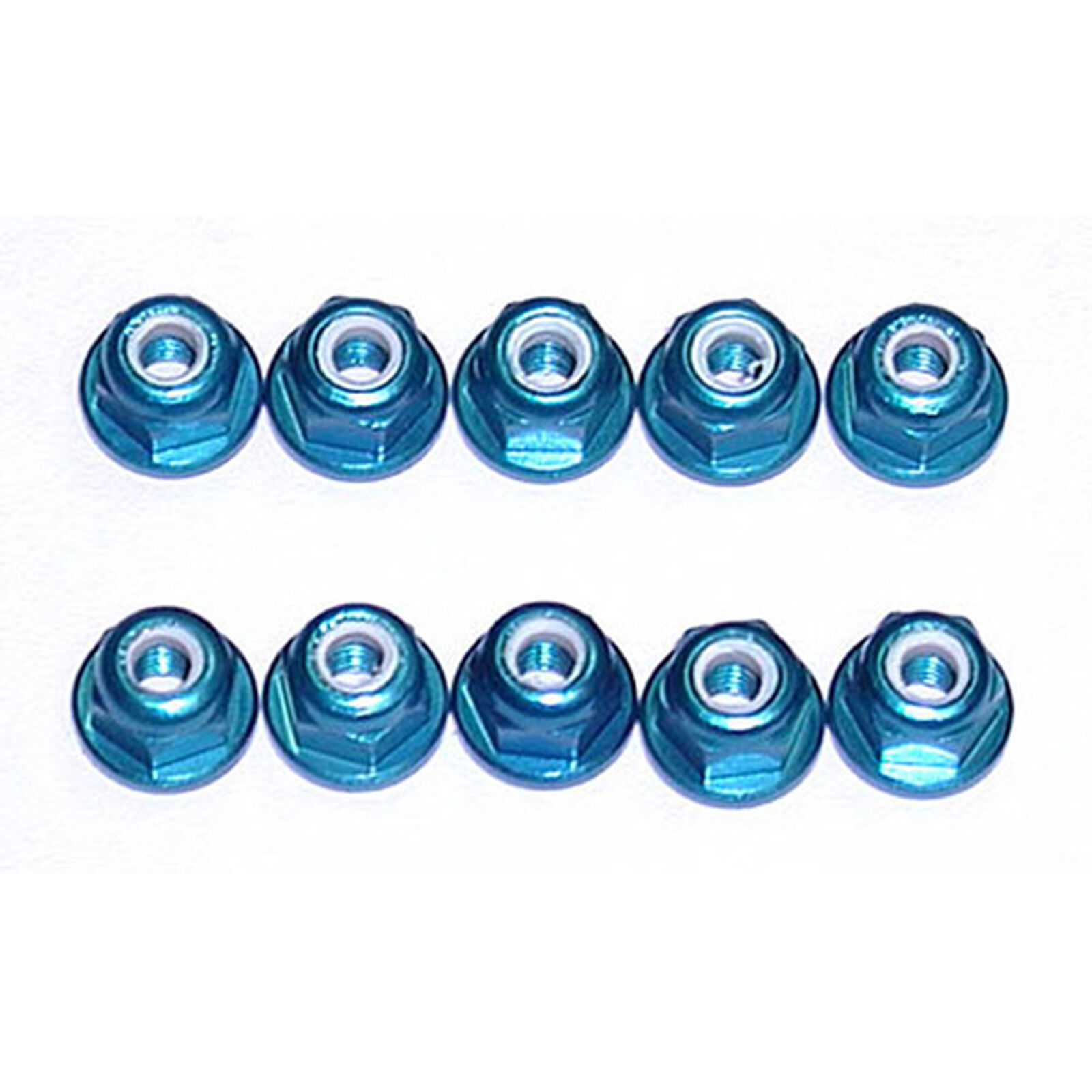3mm Aluminum Lock Nuts, Blue (10): MGT