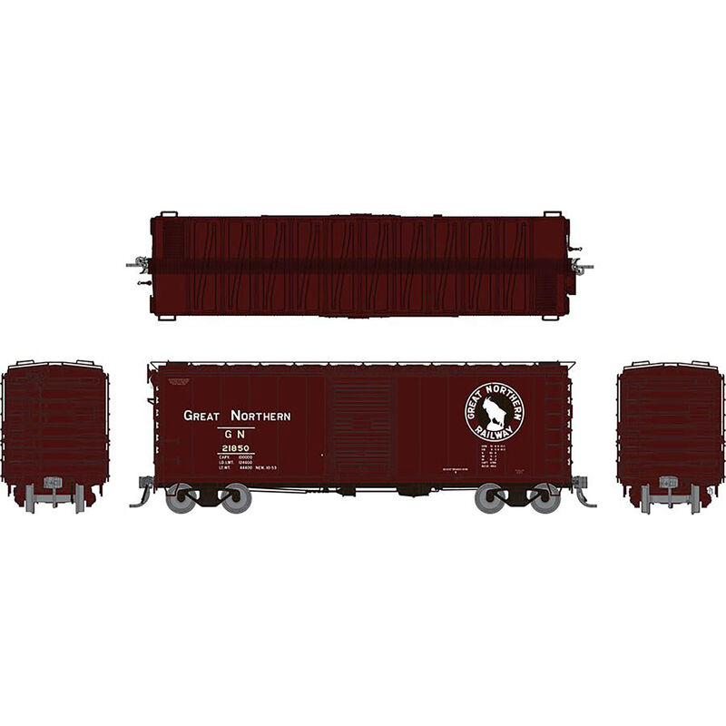 HO GN 40' Boxcar with Early IDNE Mineral Red (6)