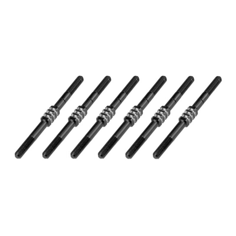 B6.3 Fin Titanium Turnbuckle Set, Black (6 pcs)