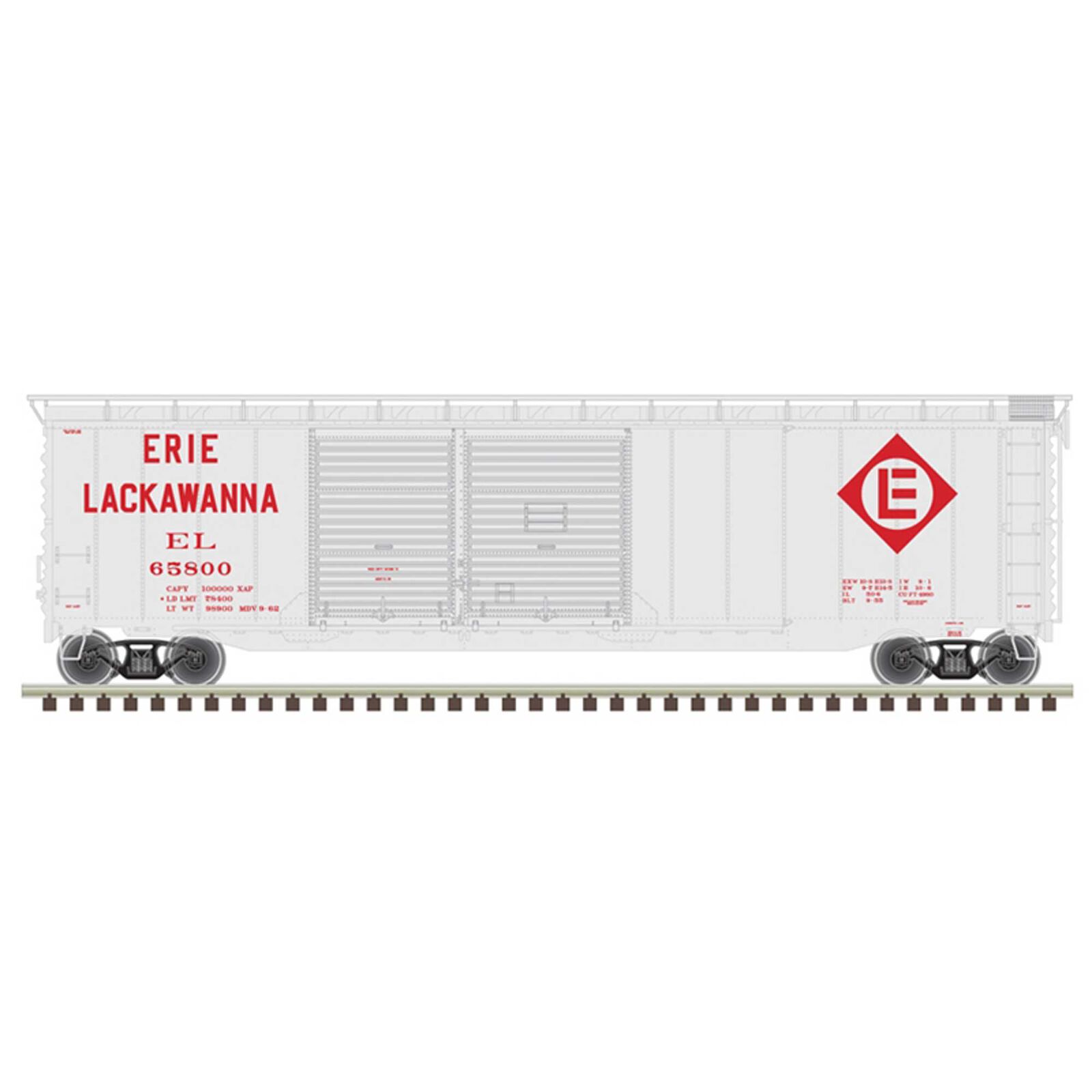 HO 50' Postwar Box Car Erie Lackawanna 65725