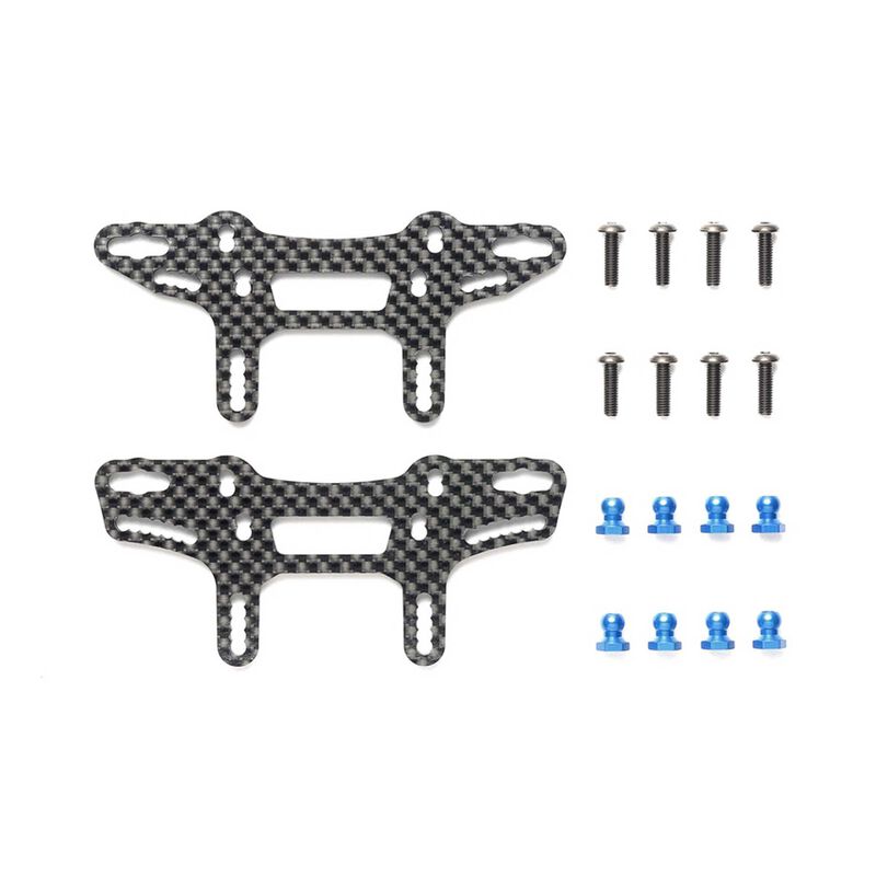 Carbon Fiber Front & Rear Damper Stays, 1/10 Tamiya XM-01