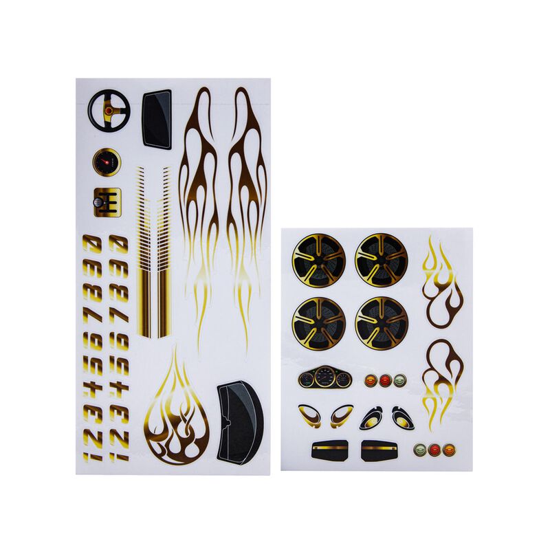 Boy Scouts of America Pinewood Derby Car Gold Flame Decals