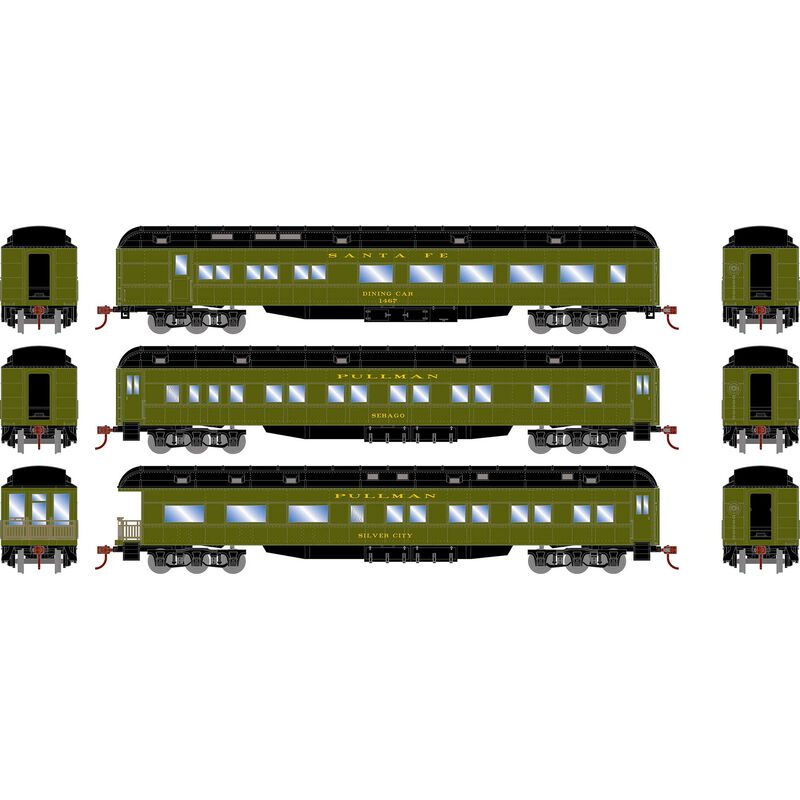 HO Heavyweight Diner / Coach / Observation, ATSF #1 (3)