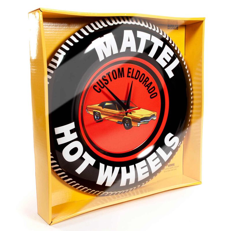 12” Hot Wheels Collector Button Tin Clock, Custom Eldorado