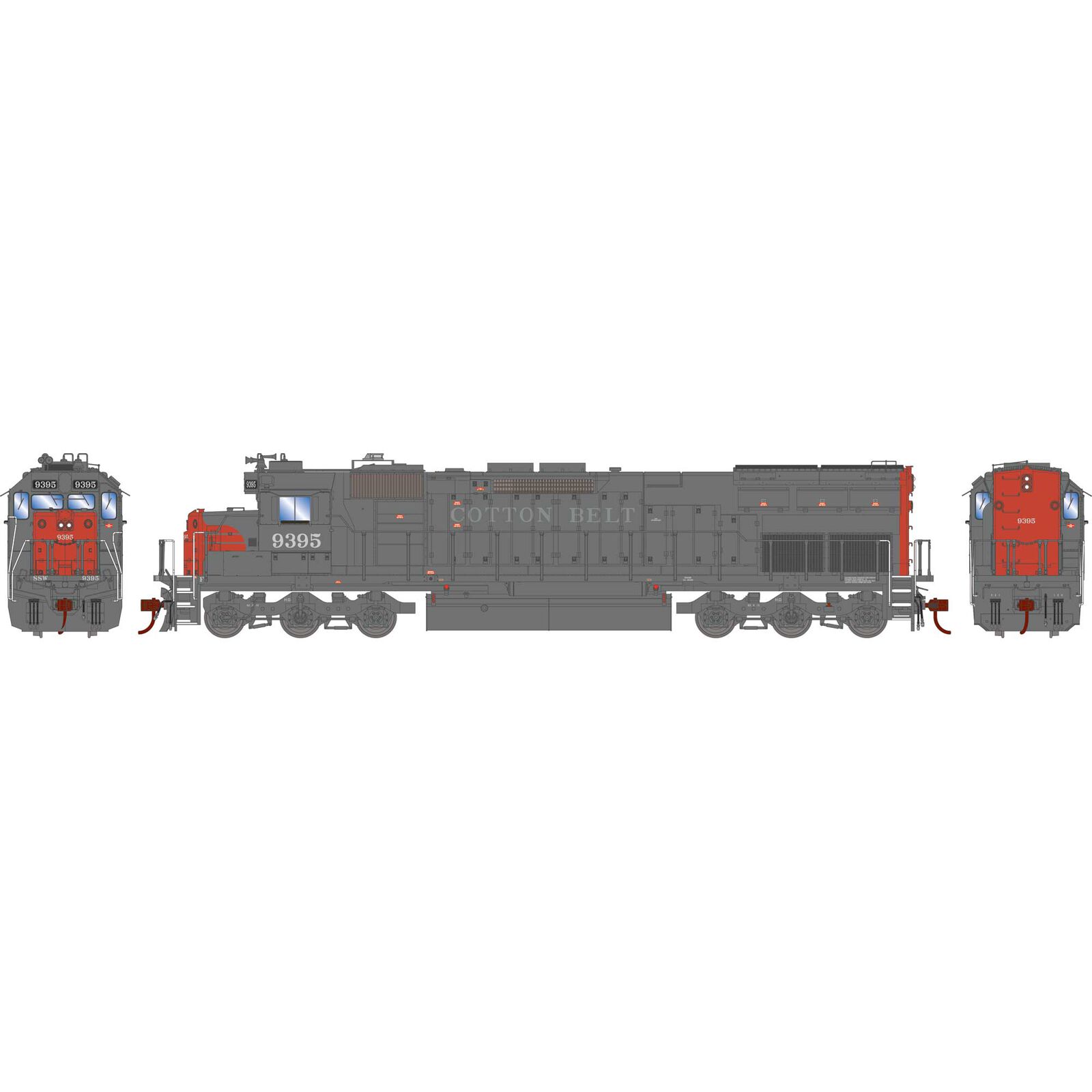 HO SD45T-2 Locomotive, Cotton Belt #9395