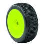1/8 Impact Soft Pre-Mounted Tires, Yellow EVO Wheels (2): Buggy