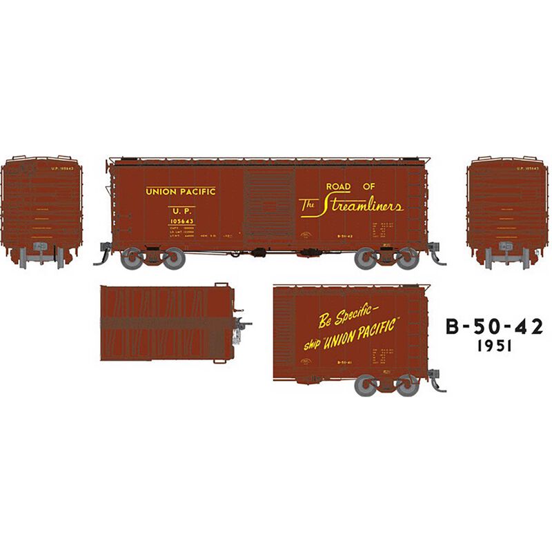 HO UP 40' B-50-42 Boxcar UP Delivery, Single