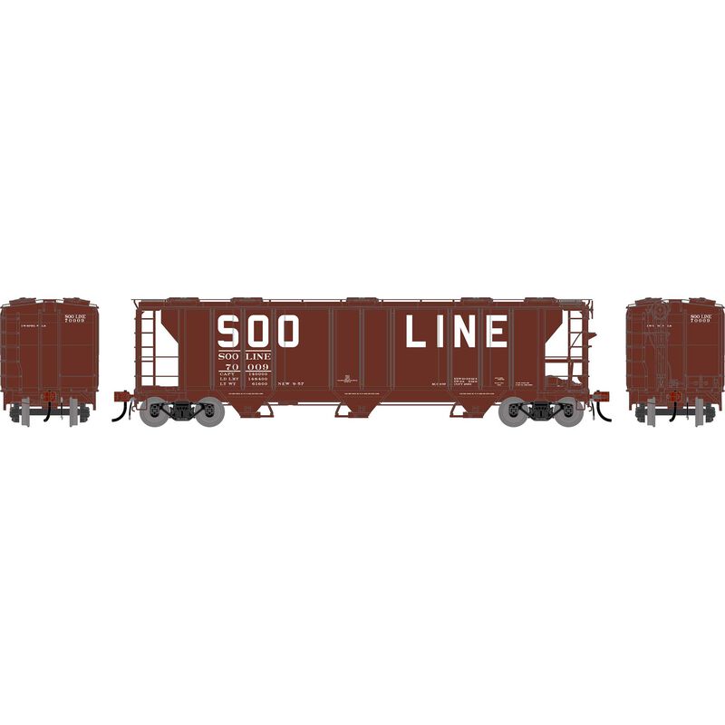 HO GEN PS 2893 3-Bay Covered Hopper, SOO Line #70009
