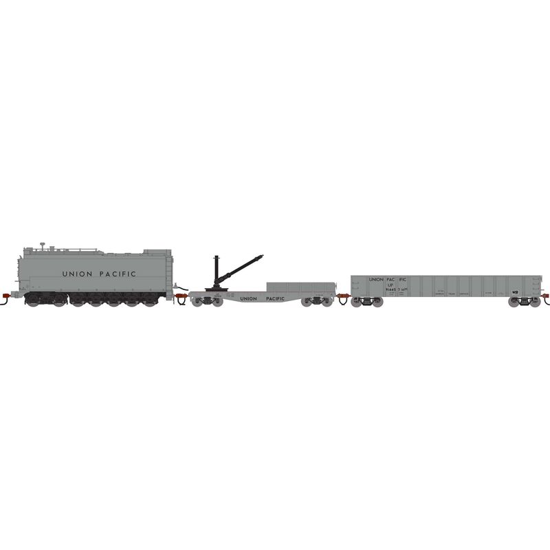 HO MOW Set, UP Fuel Oil Tank Car #900075/Derrick Car #900016/52' Mill Gondola  #914457 (3)
