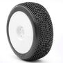 1/8 Impact Soft Pre-Mounted Tires, White EVO Wheels (2): Buggy