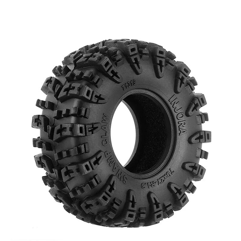 INJORA 1/18 Swamp Claw Front/Rear 1.3" Rock Crawler Tires & Inserts (4)