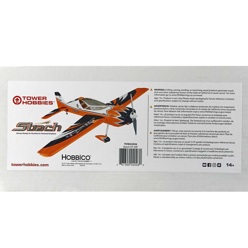 Sbach 3D EP Aerobatic Airplane ARF 49.5"