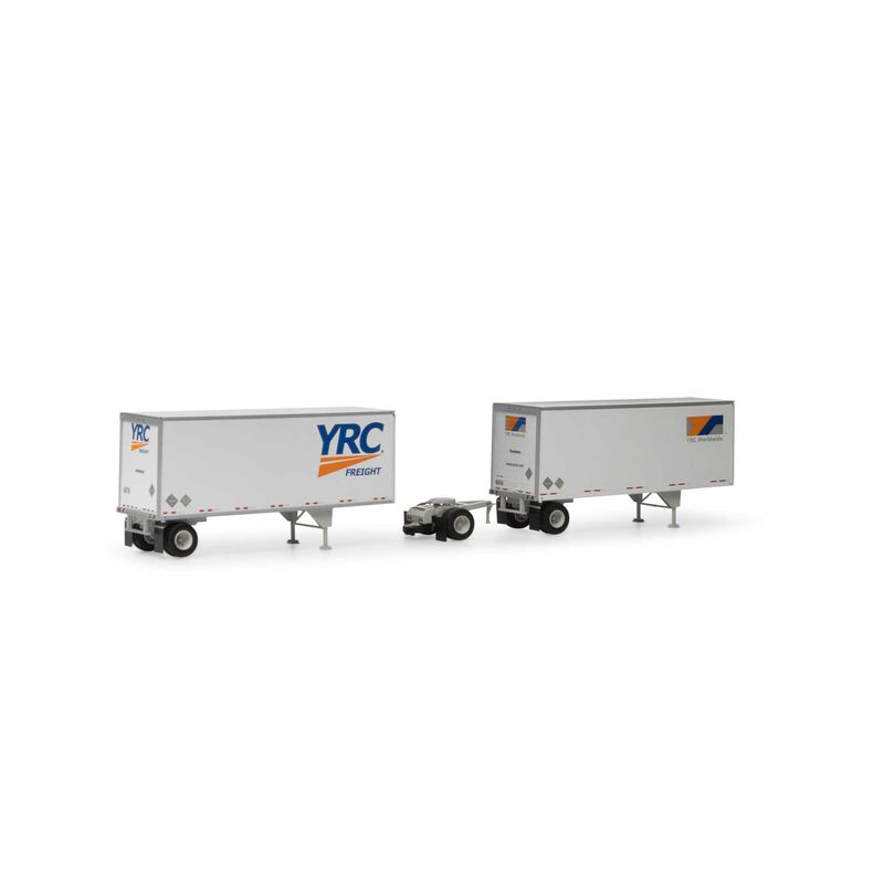 HO RTR 28' Trailers with Dolly YRC (2)