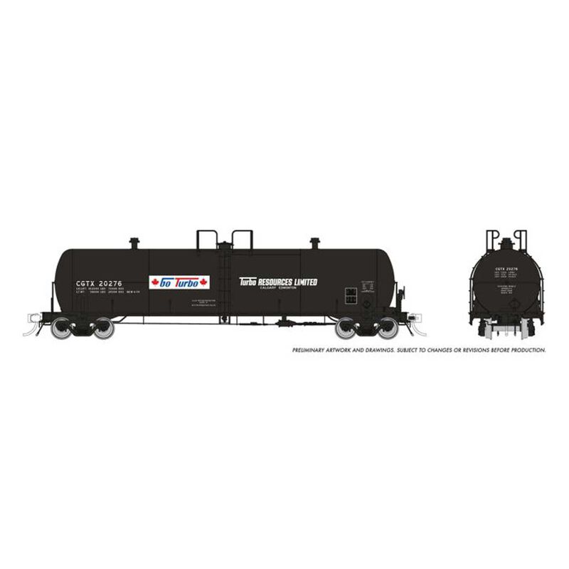 HO Procor 20K gal Tank Car: Turbo Resources (CGTX): 6-Pack