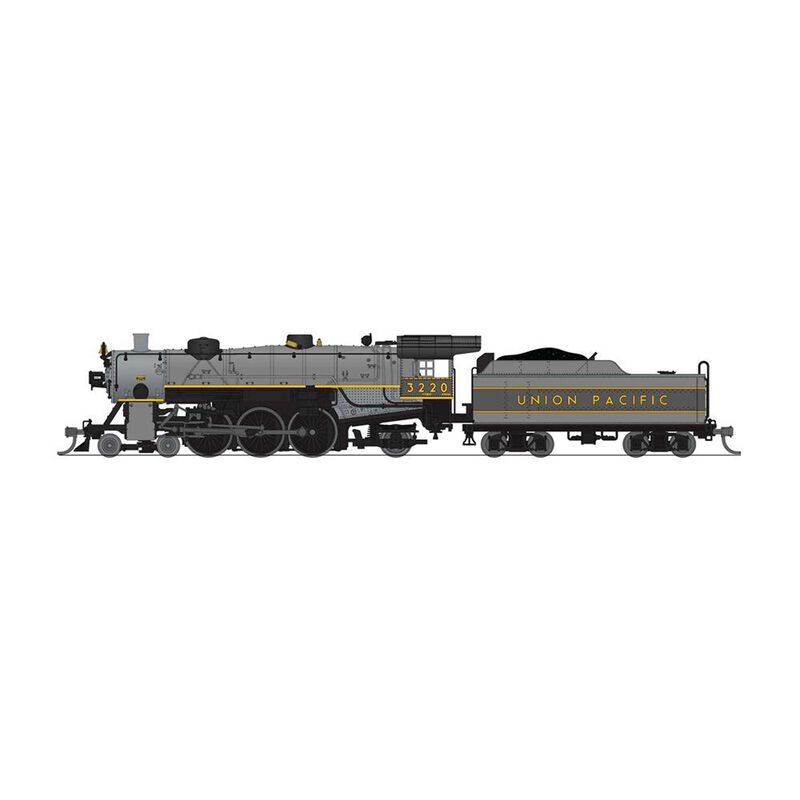 N Light Pacific 4-6-2 Steam Locomotive, UP 3220 2-Tone Gray & Yellow, with Paragon4