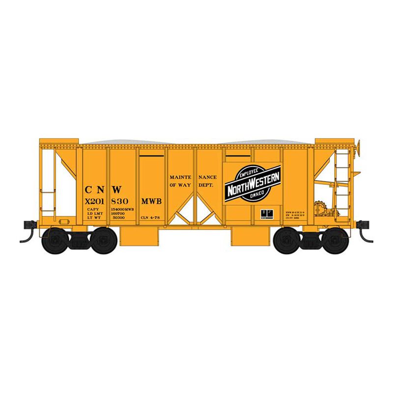HO 70 Ton 2 Ballast Car with Side Chutes CNW Orange #X201858