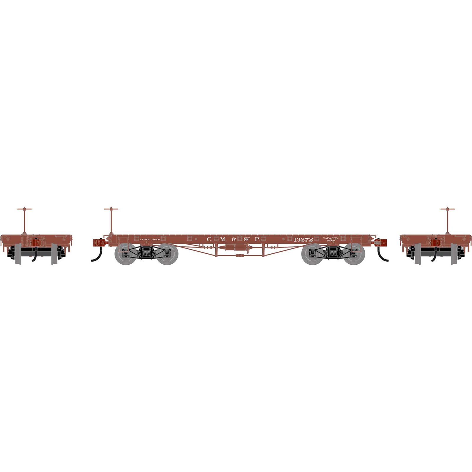 HO ATH 36' Flat Car, MILW #13272