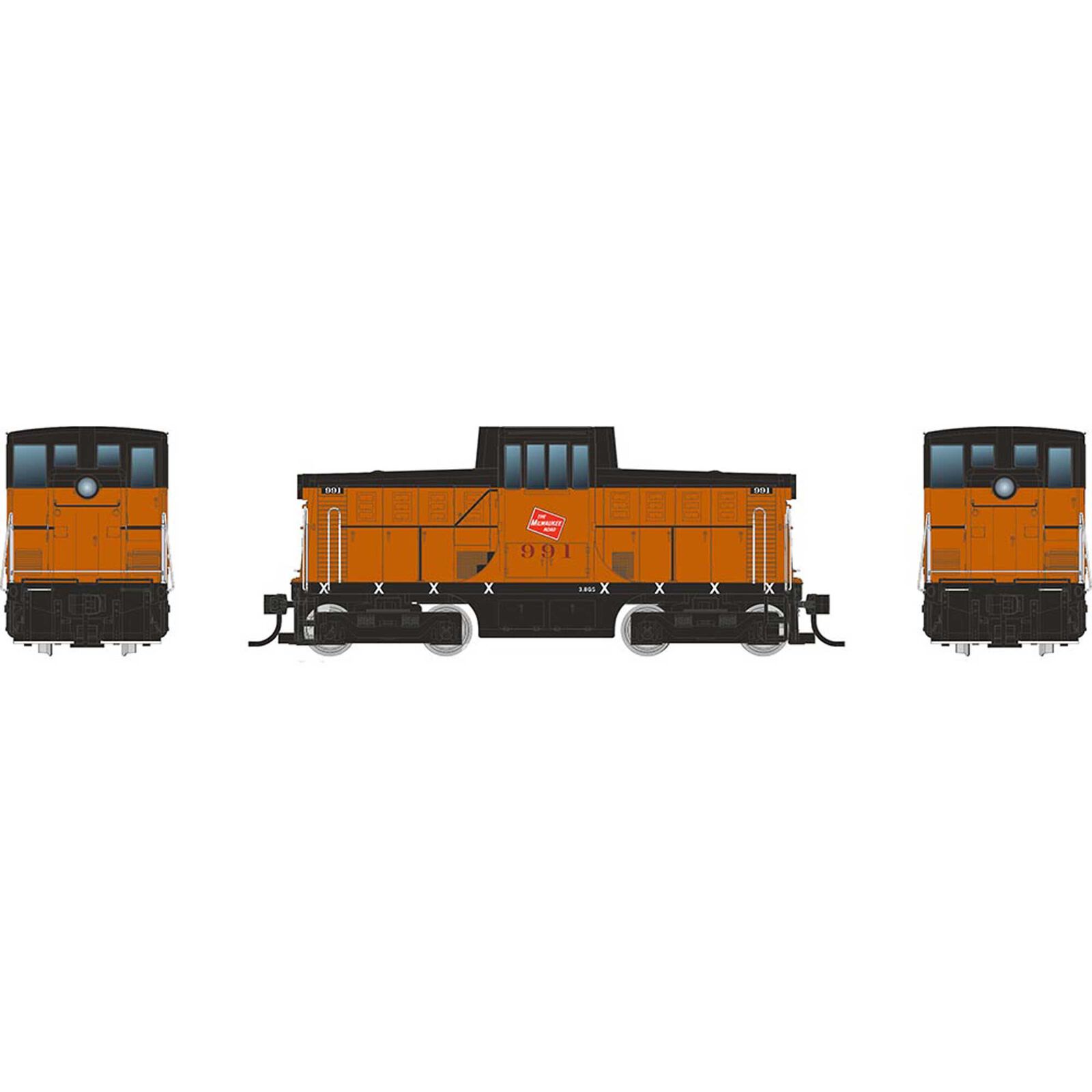 HO GE 44 Tonner Switcher Locomotive, MILW #991