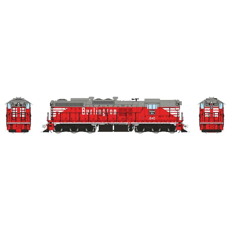 HO EMD SD9 Locomotive with DCC & Sound: Chicago, Burlington & Quincy: #840