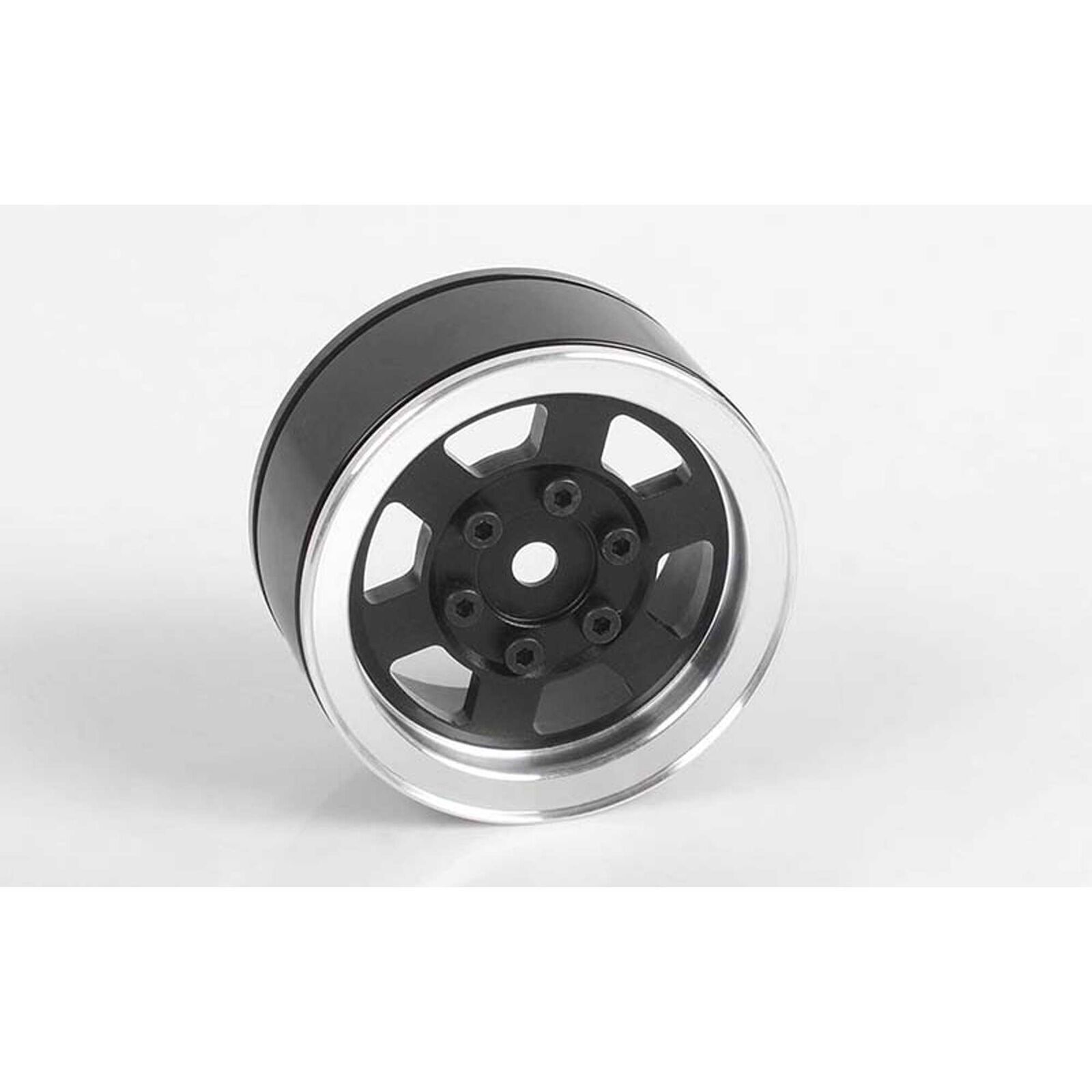 1/10 Six-Spoke 1.55" Front/Rear Internal Beadlock Wheel, 12mm Hex, Black (1)