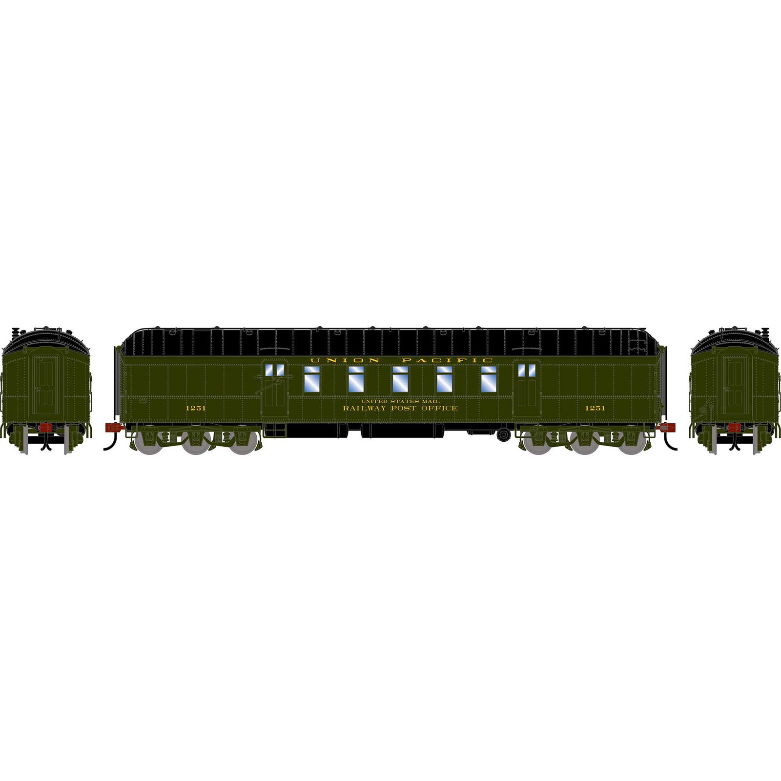 HO ATH 60' Pullman Common Standard Postal Car, UP #1251