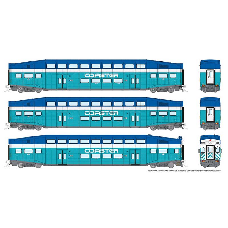 HO BiLevel Commuter Car Coaster Original Set #2
