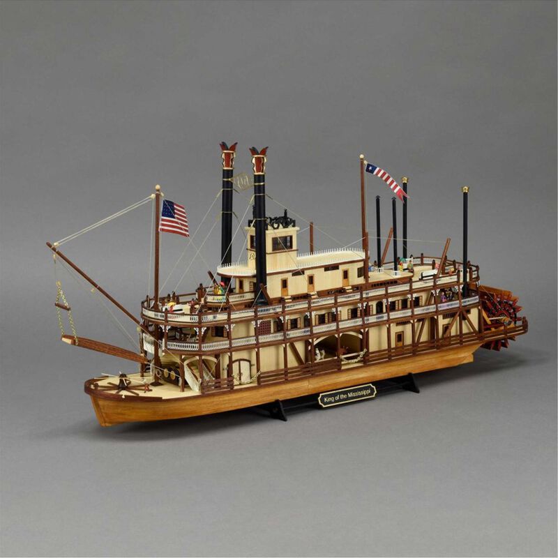 1/80 Paddle Steamer King of the Mississippi Wooden Paddle Boat Model