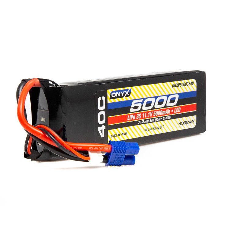 11.1V 5000mAh 3S 40C LiPo Battery: EC3