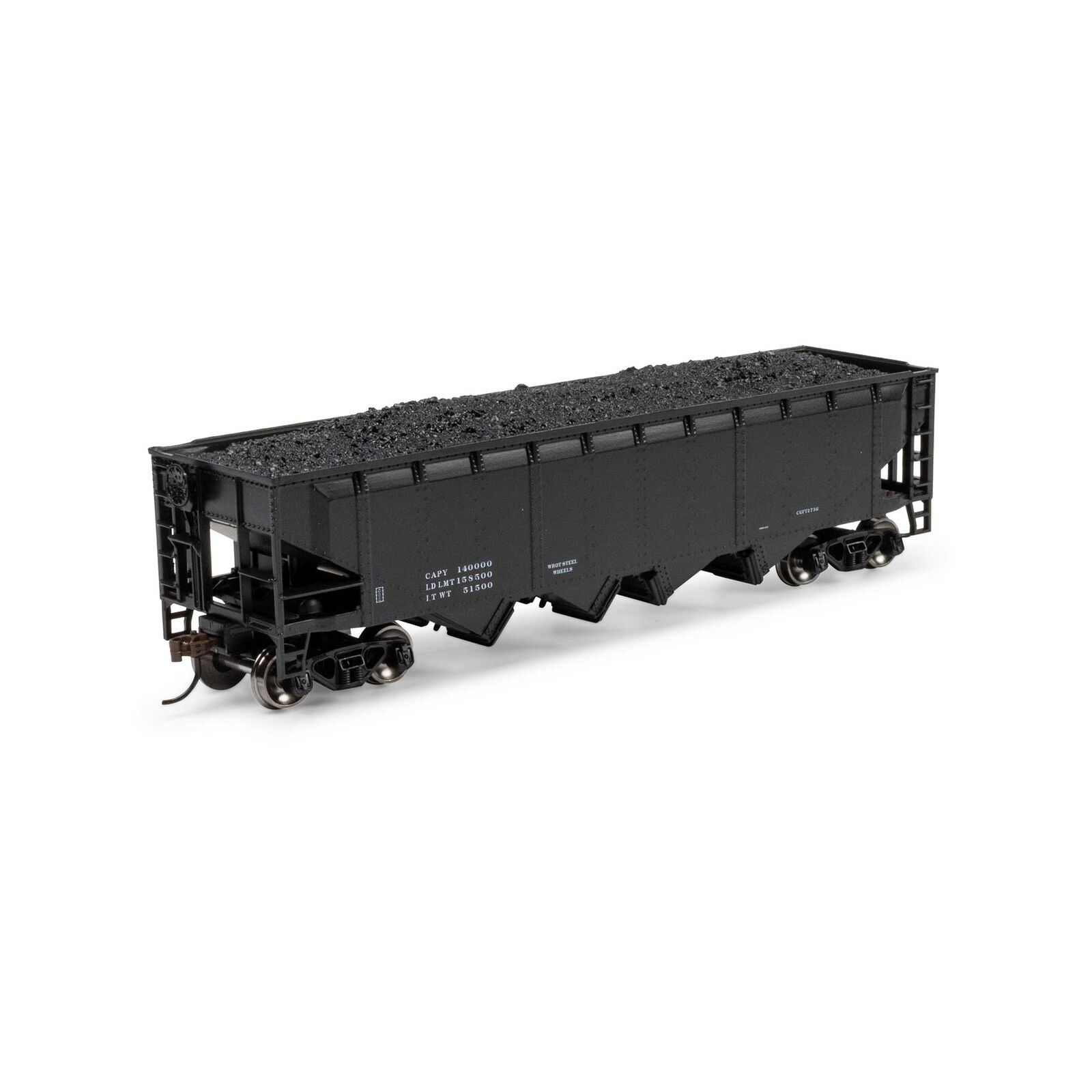 HO ATH 40' 4-Bay Offset Hopper with Load, Data Only Black