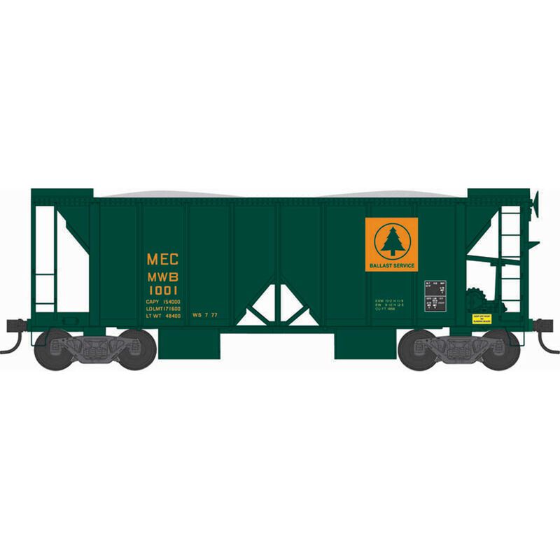 HO 70-Ton 2-Bay Ballast Car, MEC #1001