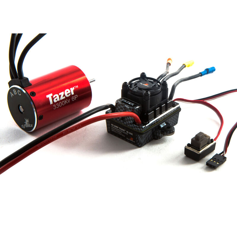 Tazer 1/10 6-Pole Waterproof ESC/Brushless Motor Combo V2, 3300Kv: 3.5mm Bullet, EC3