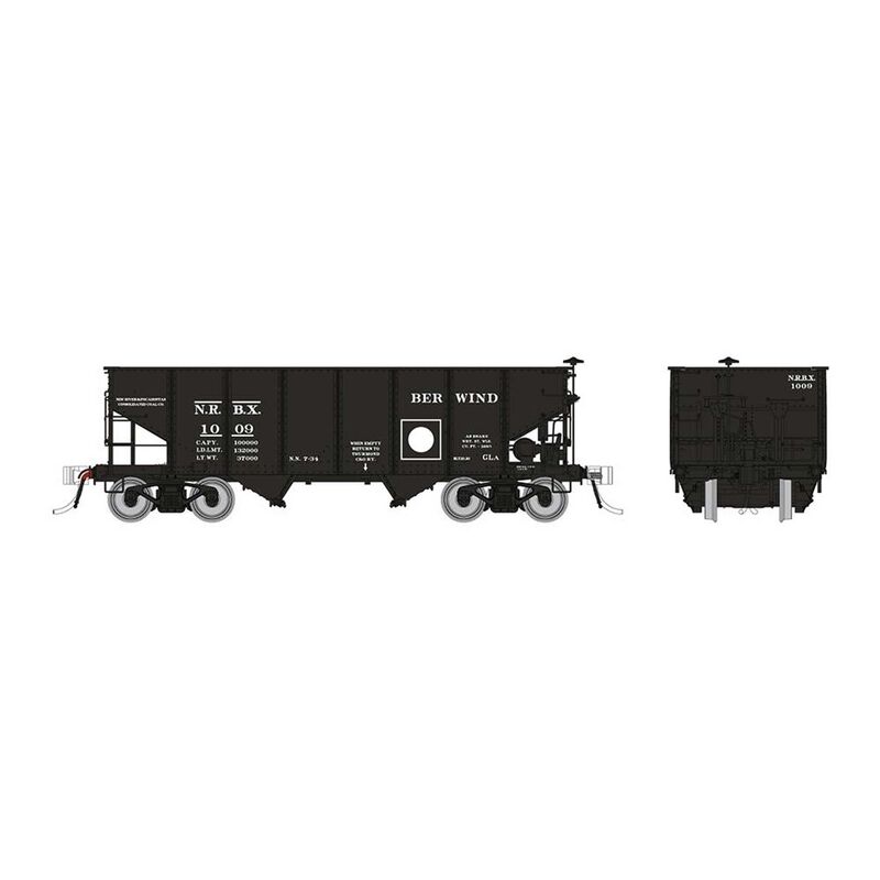 HO PRR GLa 2-Bay Hopper: Berwind (NRBX): Single Car