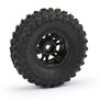 1/24 Hyrax Front/Rear 1.0" Tires Mounted 7mm Black Impulse (4): SCX24