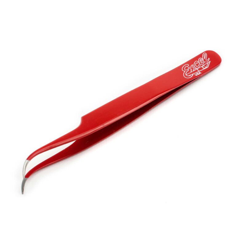 Slant Point Tweezers, Red