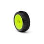 1/8 Crossbrace Medium Long Wear Pre-Mounted Tires, Yellow EVO Wheels (2): Buggy