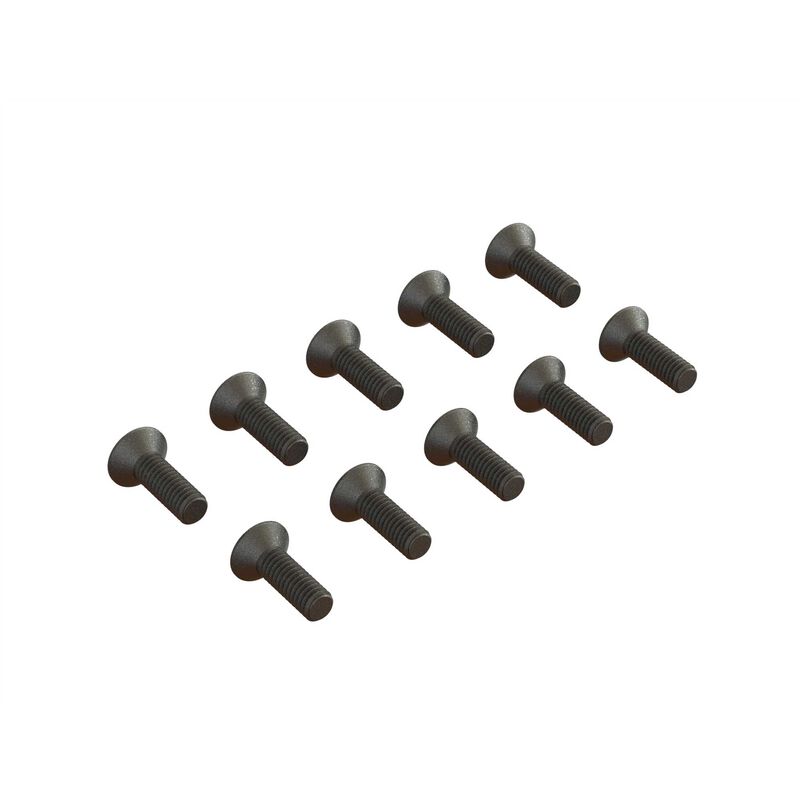 Flat Head Hex Machine Screw, M2.5x8mm (10)